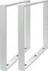 Two white U-shaped metal shelf brackets are shown against a white background. Produktbild-Vorschau