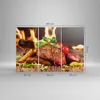 Bild auf Leinwand - Leinwandbild - Essen Holz Feuer Steak - Produktbild-Vorschau 3