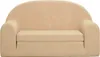 vidaXL Kinder-Schlafsofa 2-Sitzer Creme Weicher Plüsch Produktbild-Vorschau 3