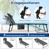 Chaise longue COSTWAY, chaise longue de jardin pliable avec Voir les images du produit 5