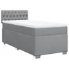 vidaXL Boxspringbett mit Matratze Hellgrau 100x200 cm Stoff Produktbild-Vorschau 3
