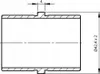 Technical drawing of a pipe connector with dimensions. Anteprima dell’immagine prodotto