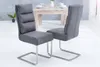 Design Freischwinger Stuhl COMFORT vintage grau Produktbild-Vorschau 2