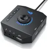 A black external USB sound card with a large volume knob and several ports. Produktbild-Vorschau