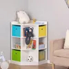 HOMCOM Kinderboekenrek, hoekmodel met 3 opbergboxen, wit, Productafbeelding-voorbeeld 2