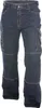 A pair of dark blue work jeans with multiple pockets. Produktbild-Vorschau