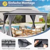 Gazebo COSTWAY 4 x 3 m, gazebo da giardino con rete, tenda Anteprima dell’immagine prodotto 9