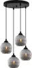 Lampada a sospensione RIFFLE nero 4 luci con globo di vetro Anteprima dell’immagine prodotto 2