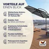CASARIA® Ampelschirm 350 cm Komplettset inkl. 4 Gewichte & Produktbild-Vorschau 9