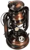 A bronze-colored oil lamp with a glass cylinder and a wick. Voir les images du produit