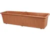 A long, rectangular planter box with a decorative pattern on the sides and a divider in the middle. Náhled obrázku produktu