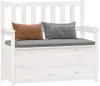 vidaXL Lavice bílá 112,5x51,5x96,5 cm Borovicový masiv Náhled obrázku produktu 3