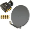 PremiumX DELUXE85 Alu Anthrazit 85cm Antenne Digital SAT Produktbild-Vorschau 1