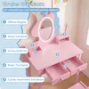 COSTWAY Kinder Schminktisch, 2 in 1 Frisiertisch mit Produktbild-Vorschau 4