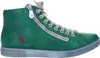 A single green high-top sneaker with a zipper and laces is shown against a white background. Produktbild-Vorschau