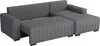 A gray sectional sofa with a pull-out bed feature is shown from a slightly elevated side angle against a white background. Náhled obrázku produktu