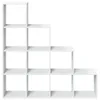 vidaXL Raumteiler-Bücherregal 4 Stufen Weiß 131,5x29x131,5 Produktbild-Vorschau 3