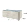 A rectangular metal raised garden bed with dimensions indicated. Náhled obrázku produktu