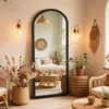 Miroir en pied avec cadre en bois massif, miroir sur pied Voir les images du produit 1