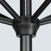 A close-up view of the central mechanism of a black umbrella, showing the spokes connecting to the central pole. Produktbild-Vorschau