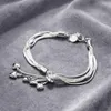 Damen Armband Silber Mehrreihig mit Herz Anhänger, J0766 Produktbild-Vorschau 6