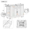 A technical drawing of a kitchen island with dimensions and callouts. Voir les images du produit