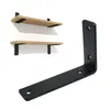 Schwarze L-Winkelhalterung für Möbelregal 200 x 130 x 38 Produktbild-Vorschau 1