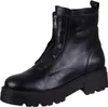 A single black leather boot with a zipper on a white background. Anteprima dell’immagine prodotto
