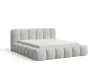 A light gray upholstered bed frame with a mattress on a white background. Voir les images du produit