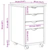 Rollschrank Mit Rad Braun 34 x 39 x 56 cm Massives Produktbild-Vorschau 9