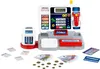 A toy cash register with accessories like play money and cards, set against a white background. Produktbild-Vorschau