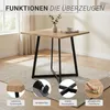 Homestyle4u Jedálenský stôl 80x80 cm dub kov čierny Náhľad obrázku produktu 5