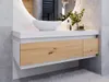 A modern bathroom vanity with a sink and drawers, reflecting a clean and stylish aesthetic. Produktbild-Vorschau