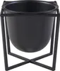 A black metal planter on a black metal stand. Náhled obrázku produktu