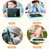 Collage of four circular images showing children using a drawing tablet in different settings: home, classroom, car, and outdoors. Podgląd zdjęcia produktu