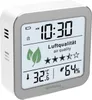 A digital air quality monitor displaying time, air quality rating, temperature, and humidity. Anteprima dell’immagine prodotto