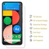 A screen protector is shown overlaid on a smartphone screen, with feature callouts on the right. Produktbild-Vorschau