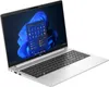 A silver HP ProBook laptop is shown from a diagonal angle, with the screen open and displaying the Windows 11 interface. Produktbild-Vorschau