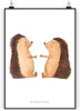 Mr. & Mrs. Panda Bild Igel Liebe DIN A3 - Weiß - Geschenk, Produktbild-Vorschau 1