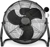 A black floor fan is shown against a white background. Náhľad obrázku produktu