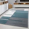 Kurzflor Teppich Wohnzimmer Blau 140x200 Rechteck Kariertes Produktbild-Vorschau 2