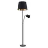 Lindby Stehlampe Efalia, schwarz/gold, Textil, Leselicht Produktbild-Vorschau 1