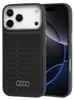 A black Audi branded phone case for an iPhone 17 Pro with MagSafe is shown. Anteprima dell’immagine prodotto