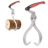 Two views of a log grabber tool, one holding a log. Produktbild-Vorschau