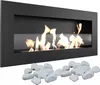 Wandkamin Bioethanol DELTA2 SLIM mit Verglasung set Produktbild-Vorschau 1