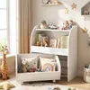 COSTWAY - Libreria a 3 ripiani per bambini con cassetto su Anteprima dell’immagine prodotto 8