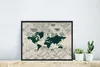 MuchoWow® MuchoWow® Gerahmtes Poster Weltkarte - Blumen - Produktbild-Vorschau 4
