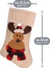 A Christmas stocking with a reindeer design, showing dimensions. Produktbild-Vorschau