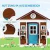 Outsunny Kinderspielhaus aus Holz mit Fenster Blumenregal Produktbild-Vorschau 5