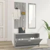 vidaXL 3-tlg. Flurmöbel-Set Grau Sonoma Holzwerkstoff Produktbild-Vorschau 2